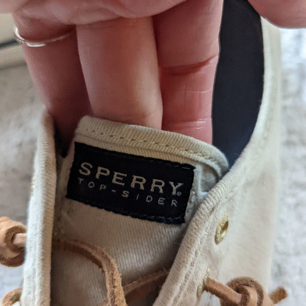 Women's Cream Sperry Top Sider Sneaker size 7.5 - Picture 4 of 7